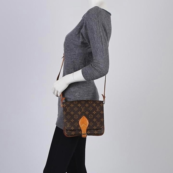 Authentic LOUIS VUITTON Cartouchiere MM Shoulder Bag Monogram Leather Brown - Picture 13 of 13
